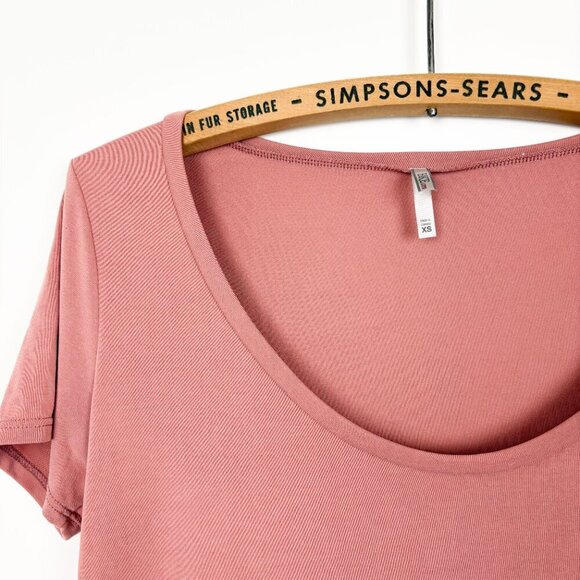 BKE CORE Womens XS Pink Scoop Neck Modal Top Oversized Super Soft - Picture 2 of 5